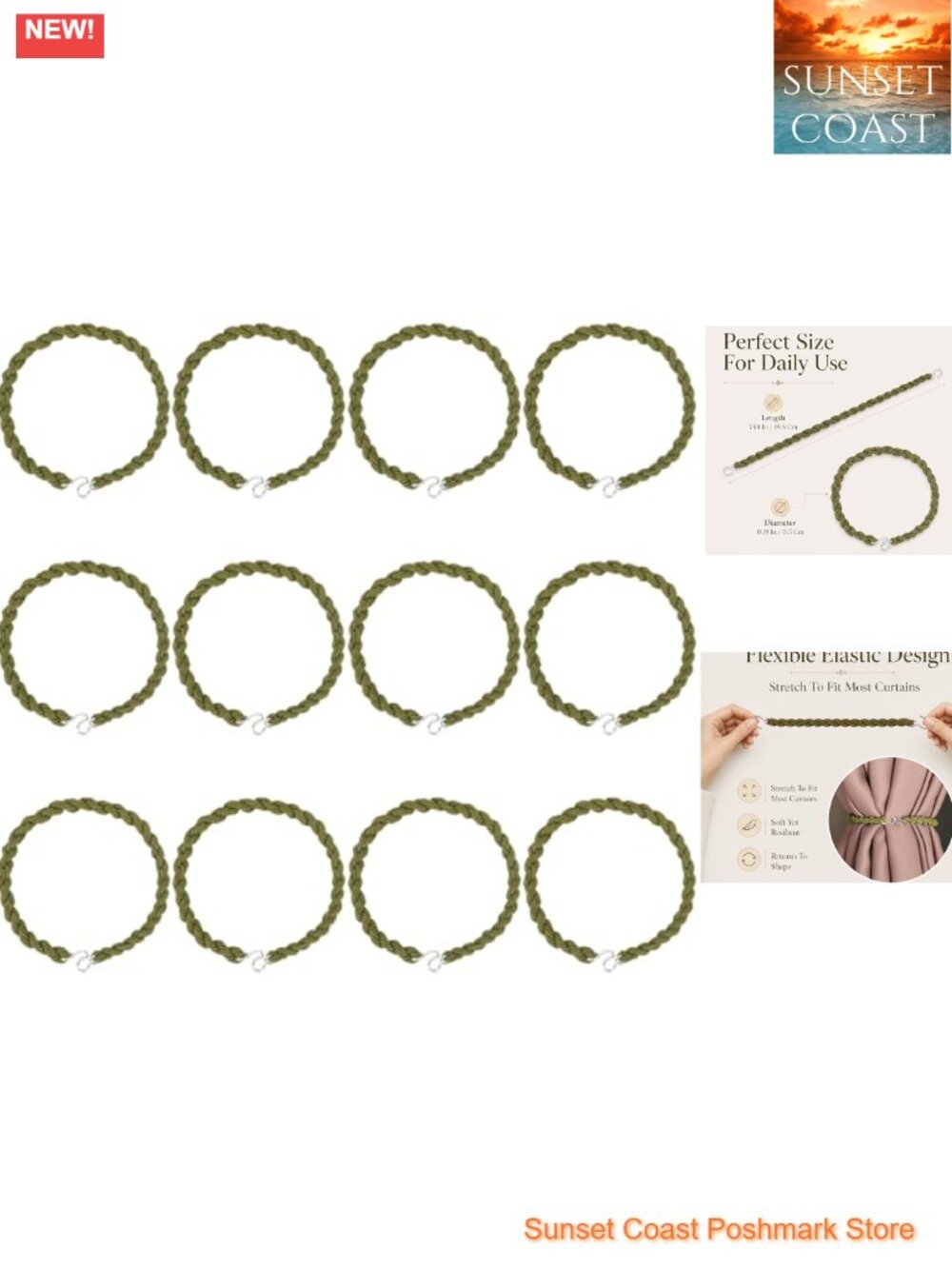 12 Pack Elastic Boot Straps with Metal Hooks Blousing Garters